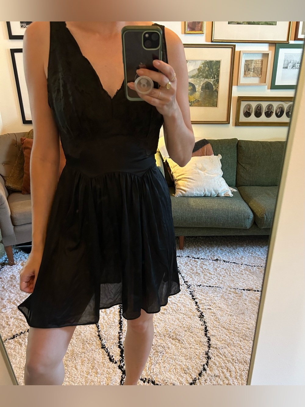 Vintage Black Lace Slip Small/Medium